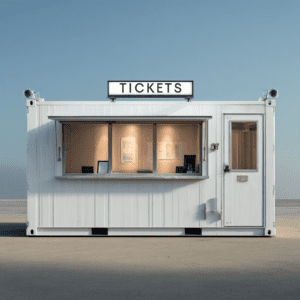 Converted shipping container as a kiosk